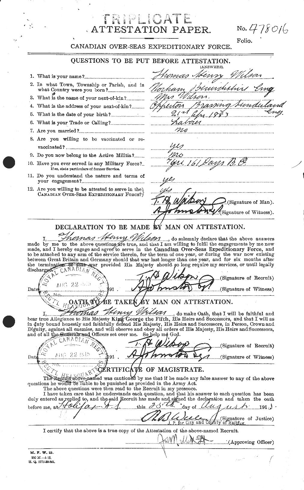 Personnel Records of the First World War - CEF 681271a
