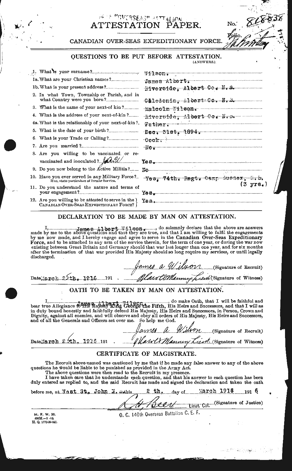 Personnel Records of the First World War - CEF 681410a