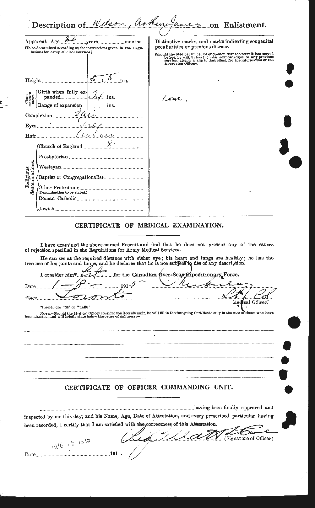 Dossiers du Personnel de la Première Guerre mondiale - CEC 681421b