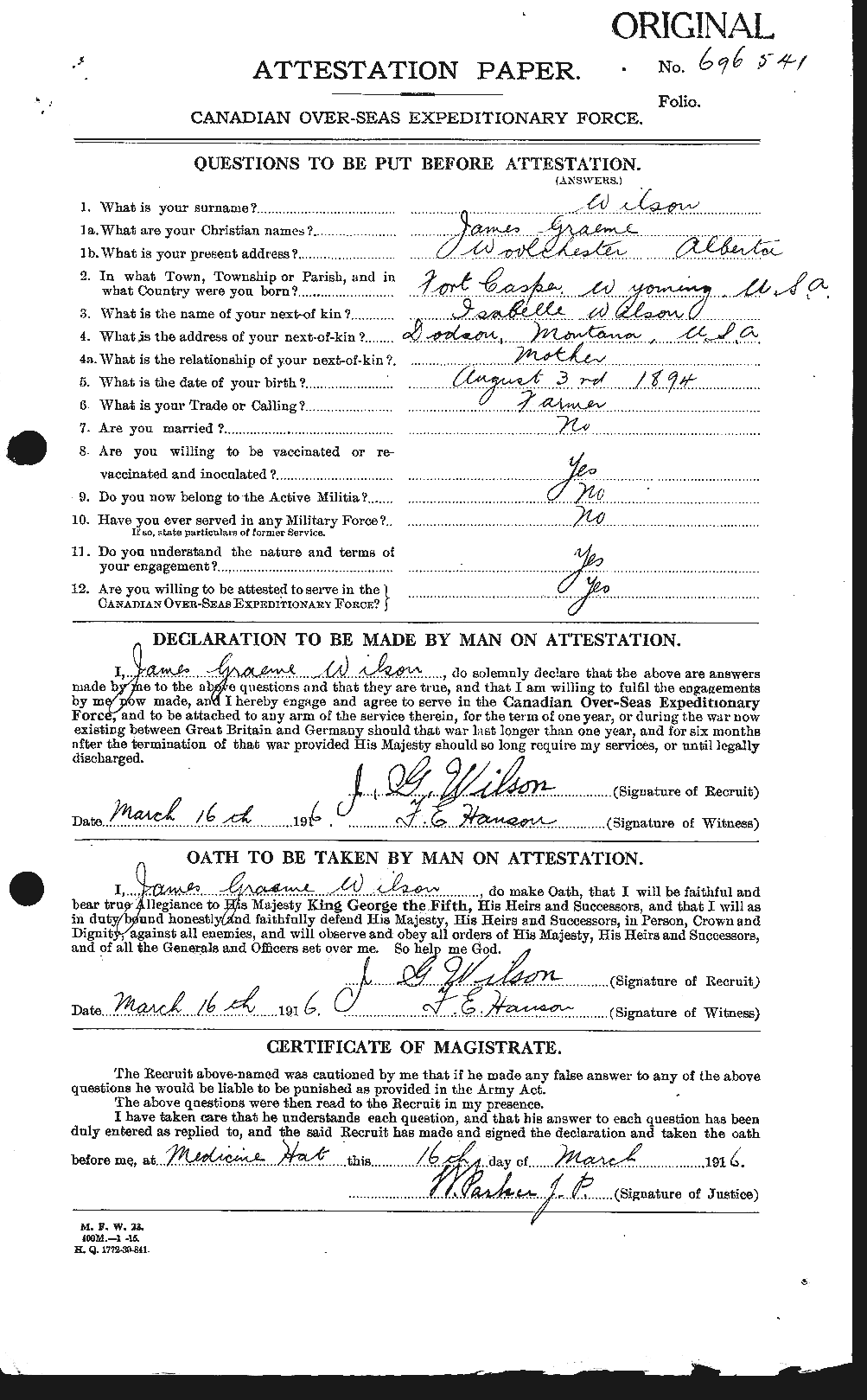 Personnel Records of the First World War - CEF 681462a