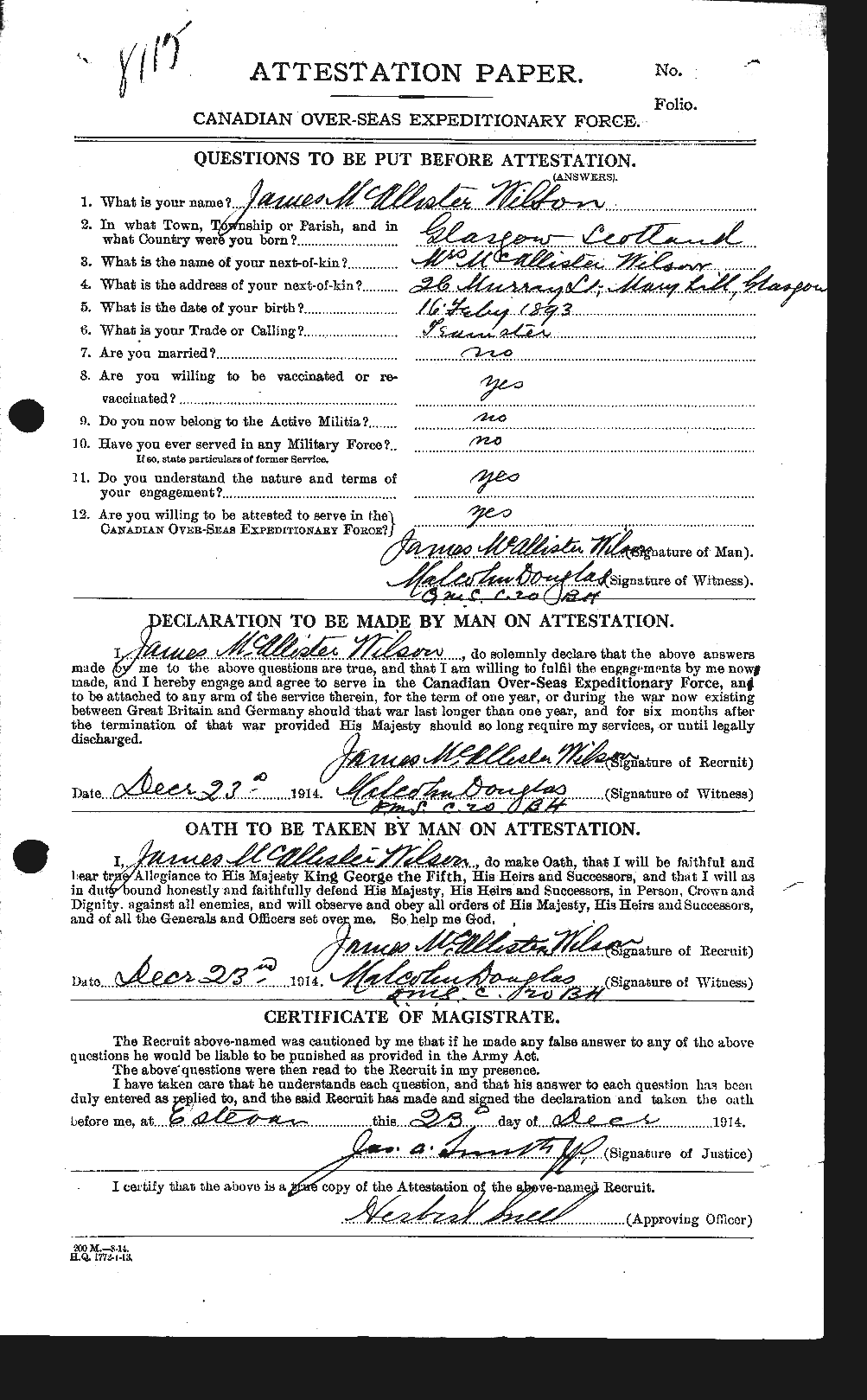 Personnel Records of the First World War - CEF 681481a