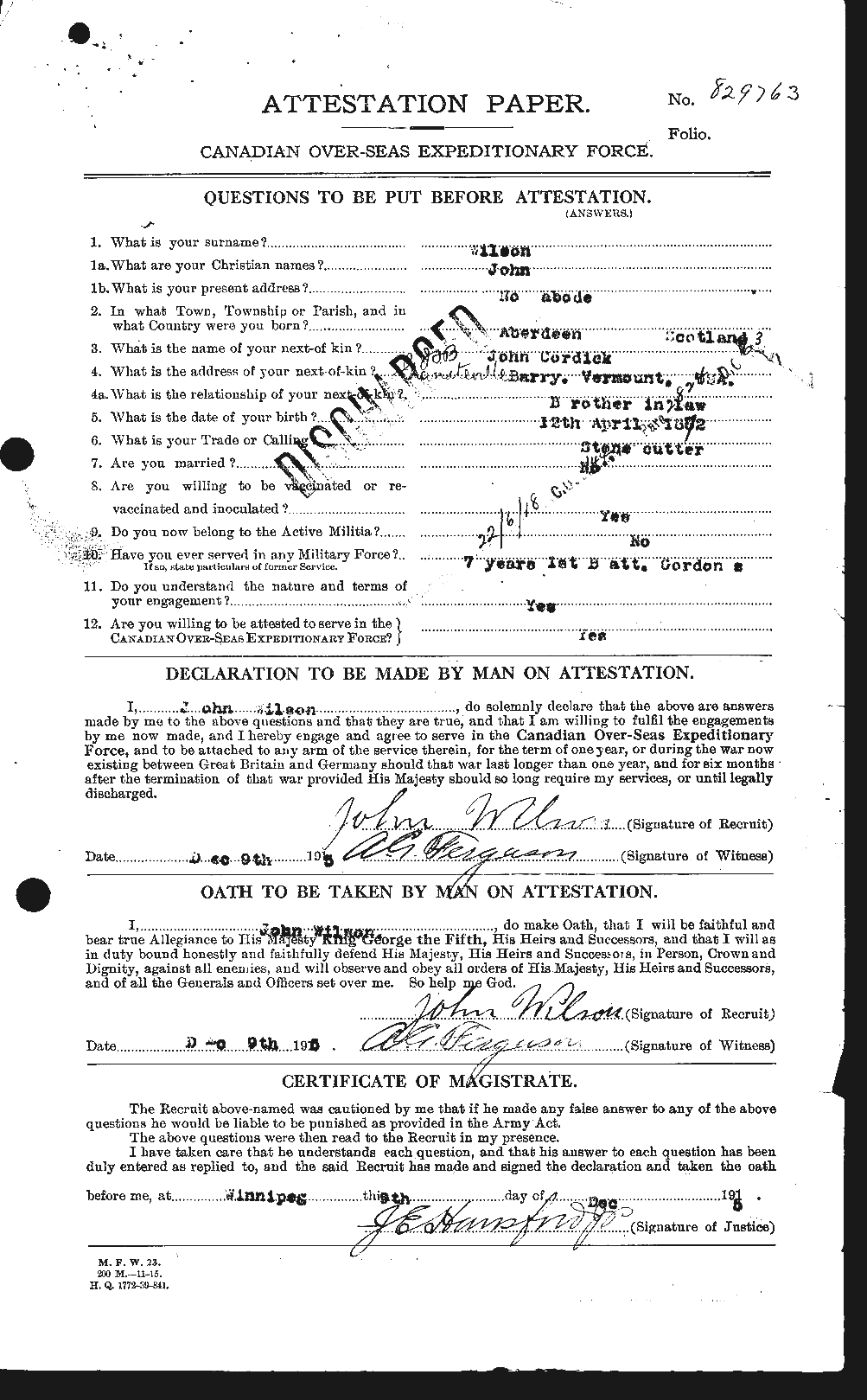 Personnel Records of the First World War - CEF 681607a