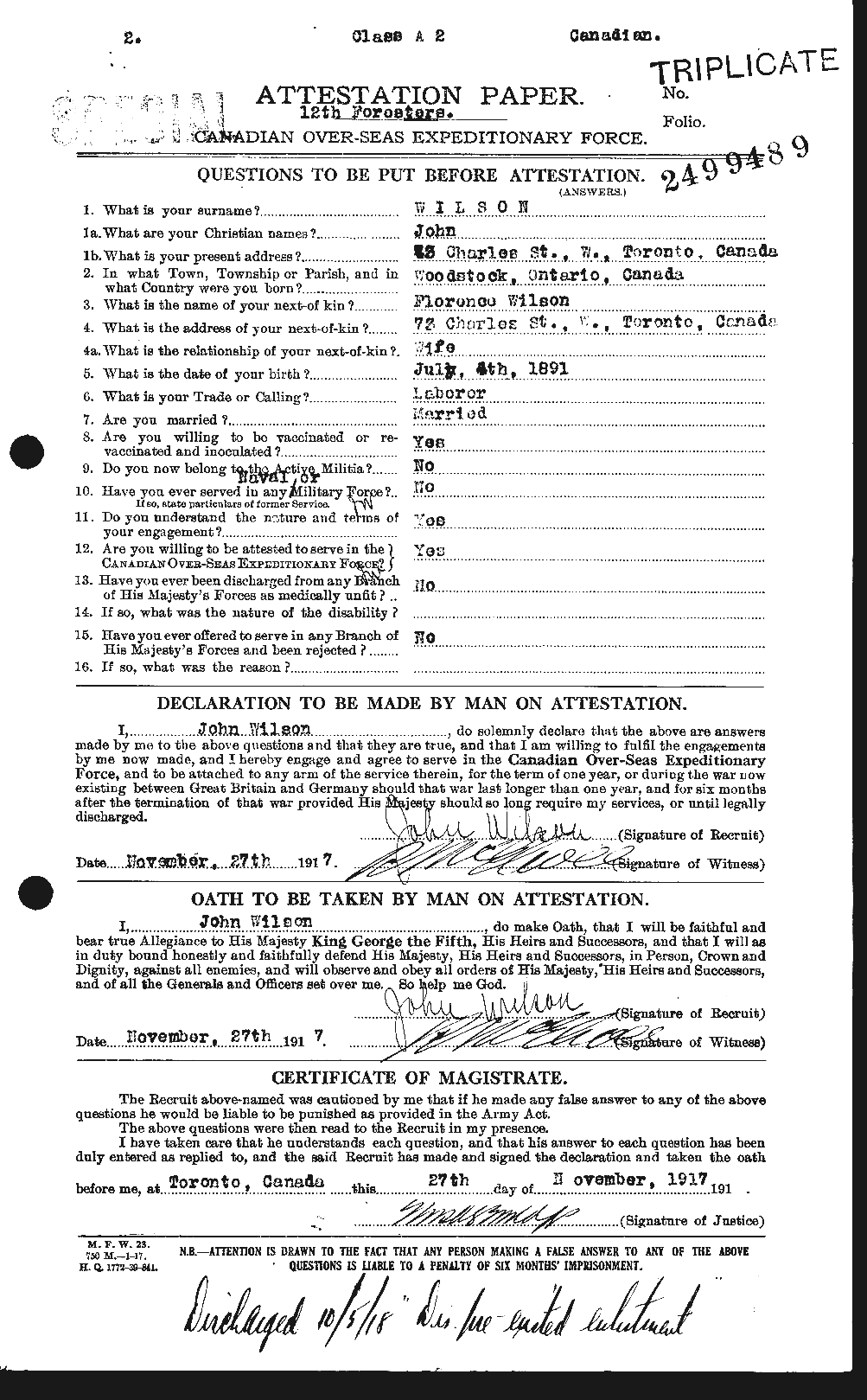 Personnel Records of the First World War - CEF 681609a
