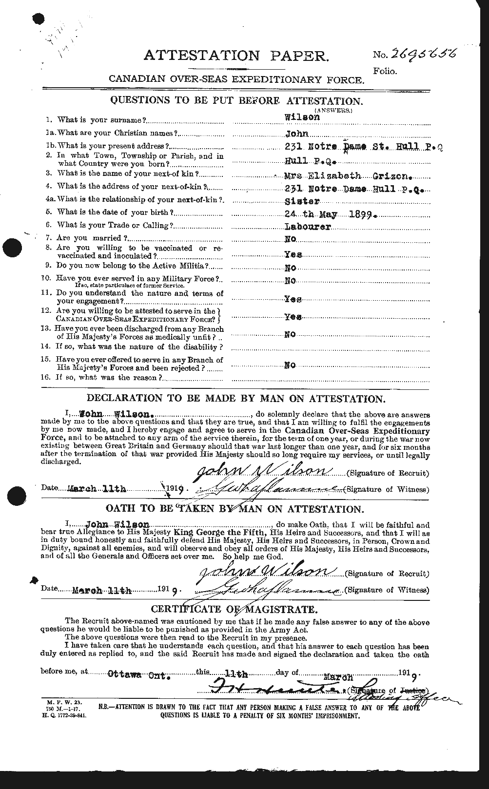 Personnel Records of the First World War - CEF 681616a