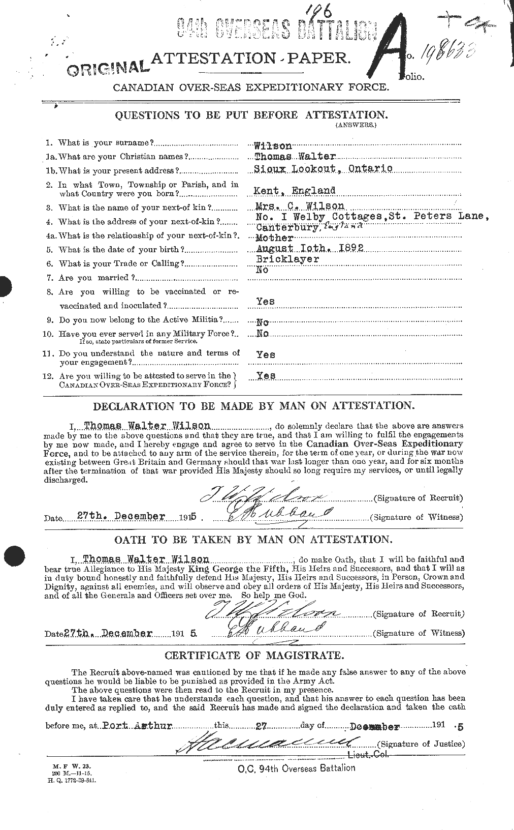 Personnel Records of the First World War - CEF 681691a