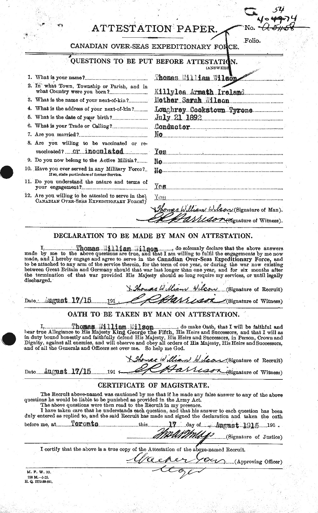 Personnel Records of the First World War - CEF 681696a