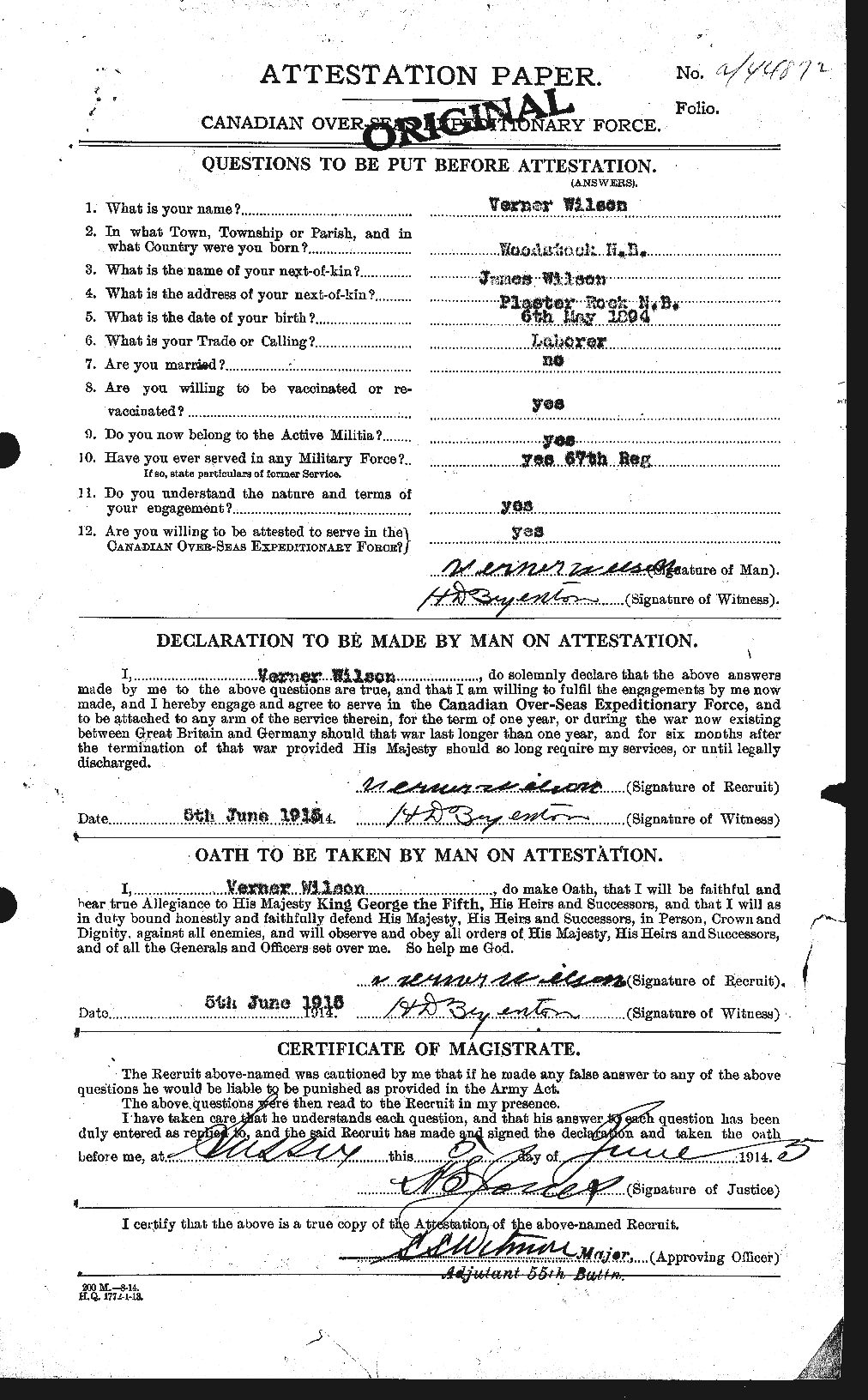 Personnel Records of the First World War - CEF 681707a