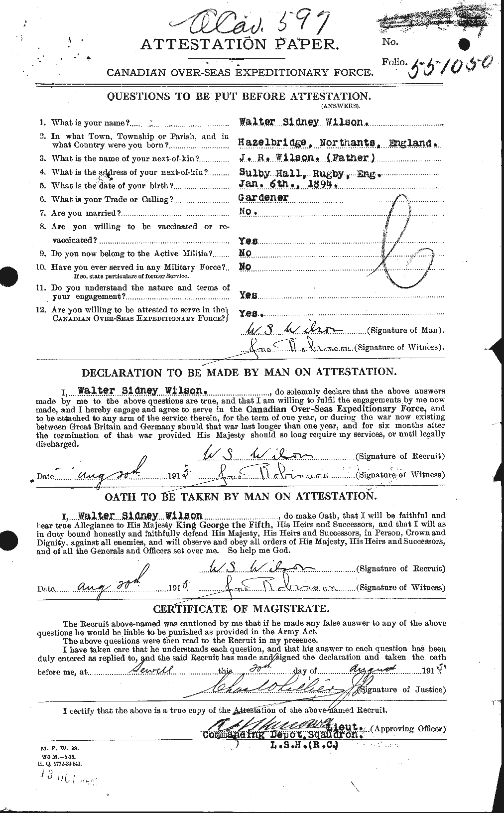 Personnel Records of the First World War - CEF 681764a