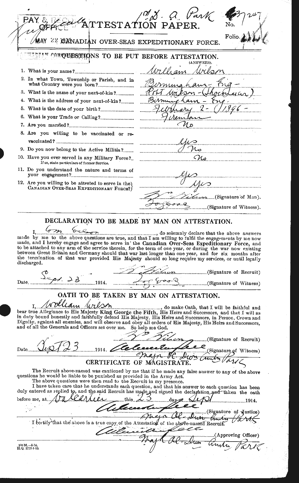 Personnel Records of the First World War - CEF 681811a