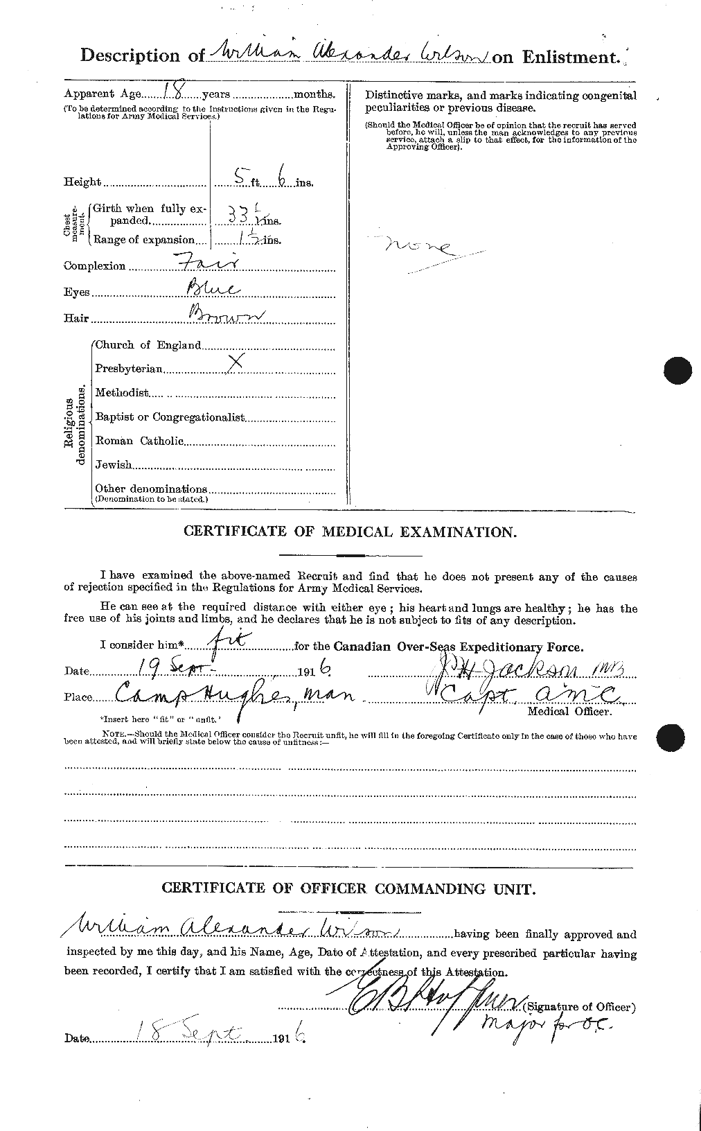 Dossiers du Personnel de la Première Guerre mondiale - CEC 681926b
