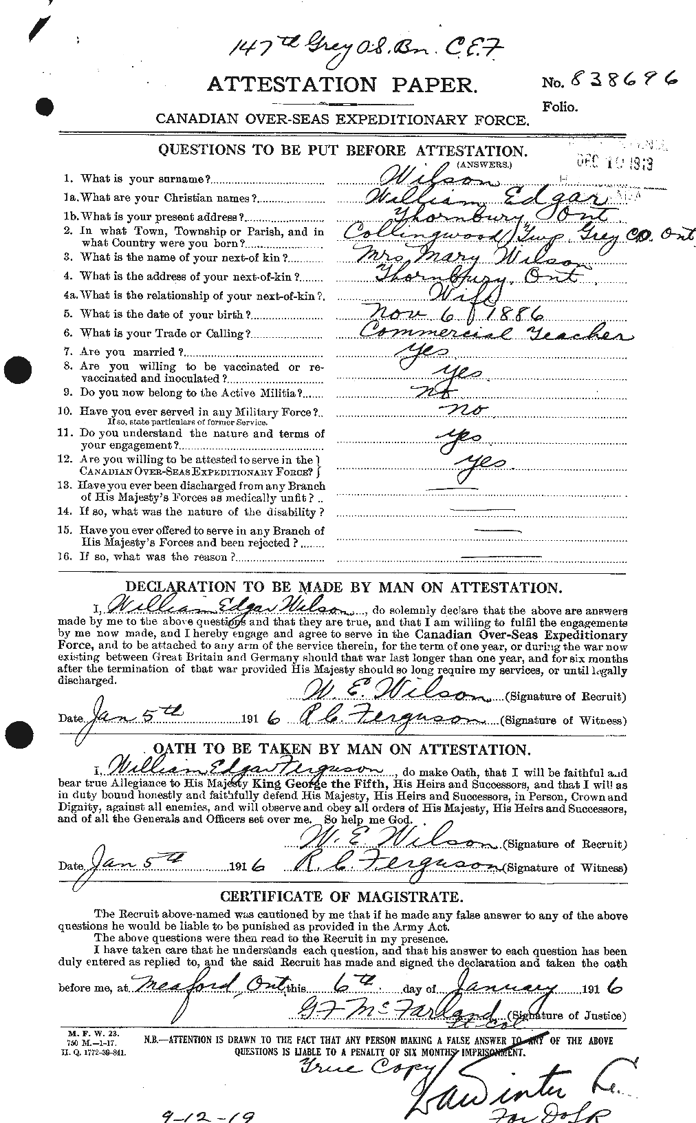 Personnel Records of the First World War - CEF 681972a