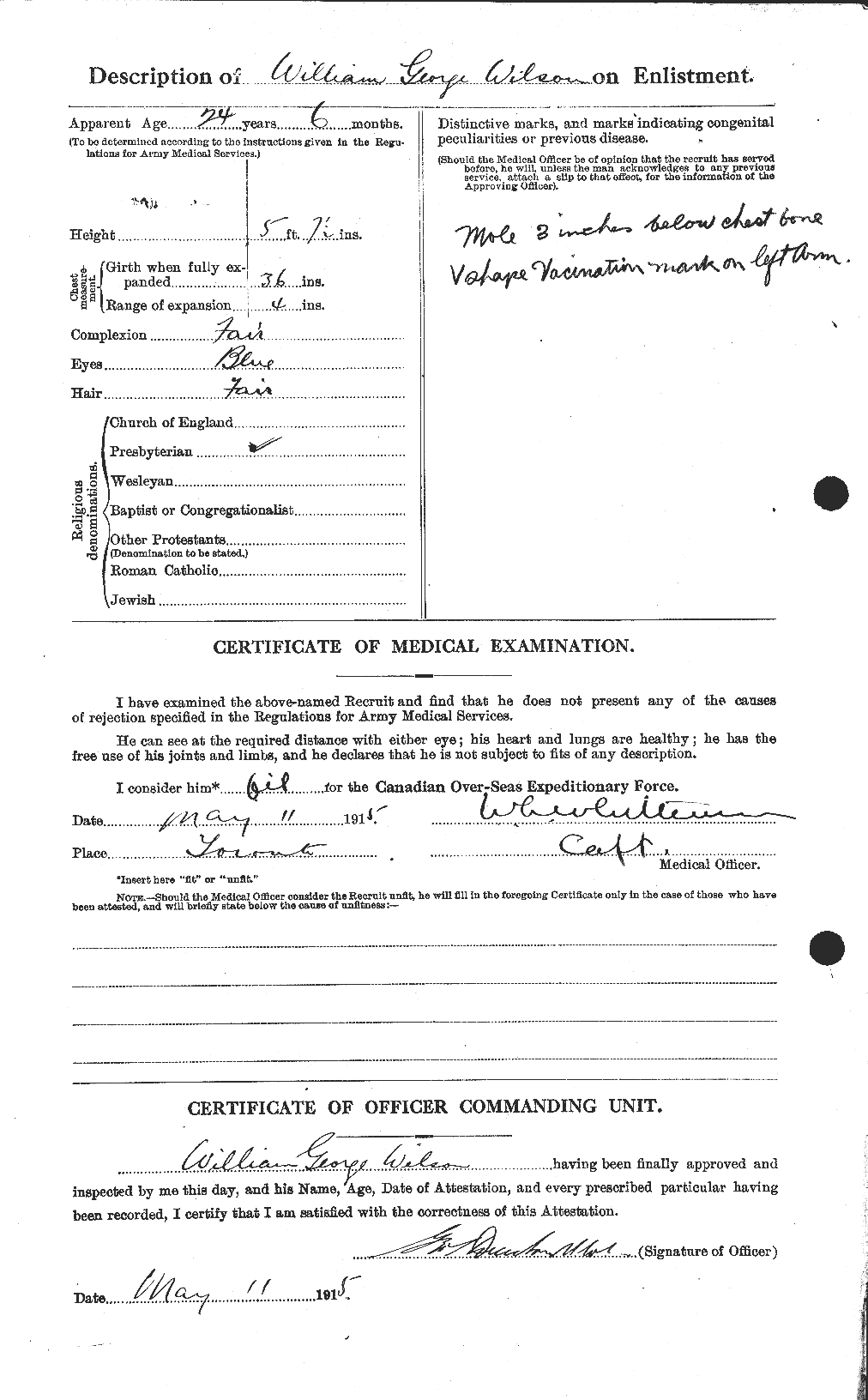 Dossiers du Personnel de la Première Guerre mondiale - CEC 681999b