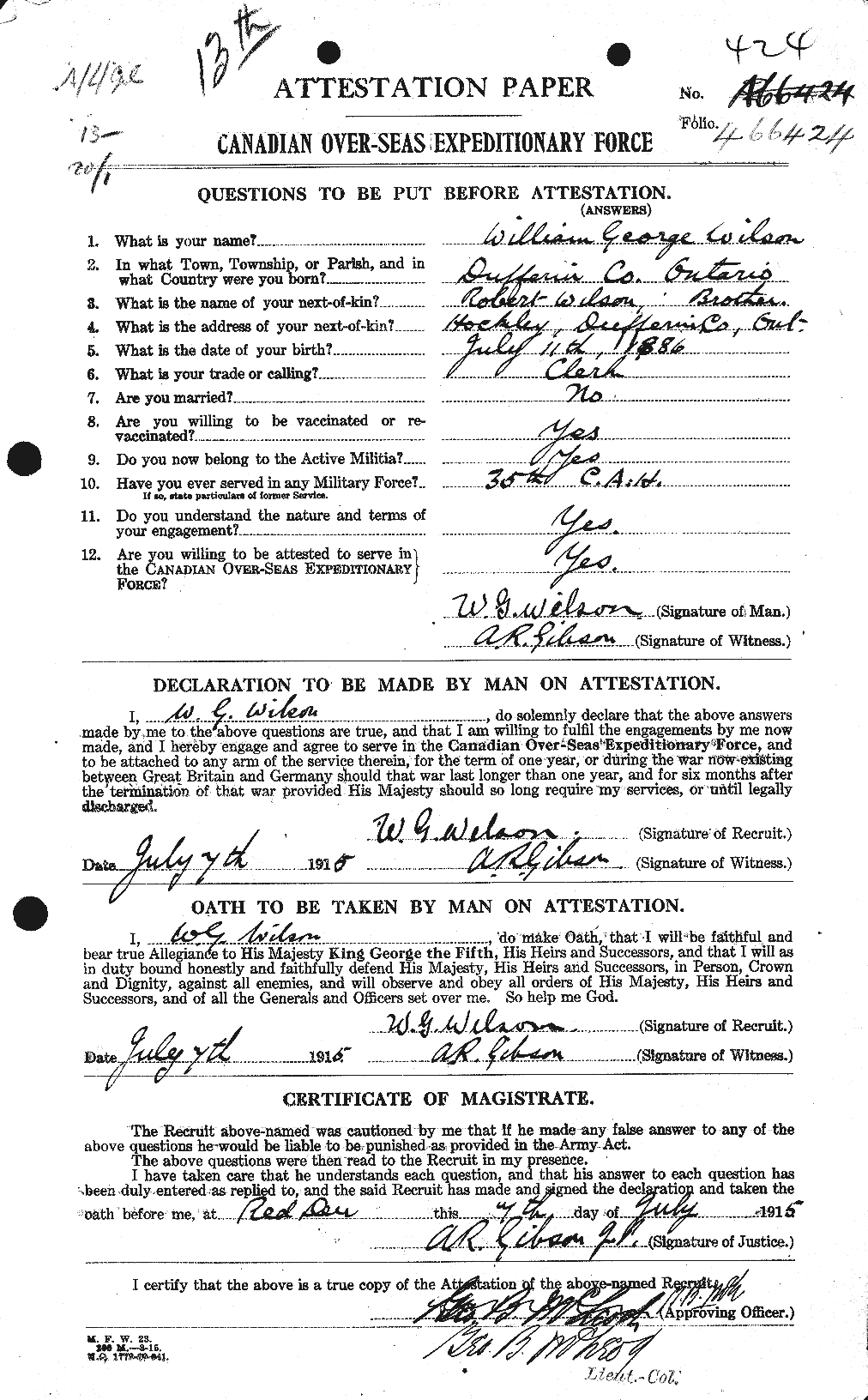 Personnel Records of the First World War - CEF 682001a