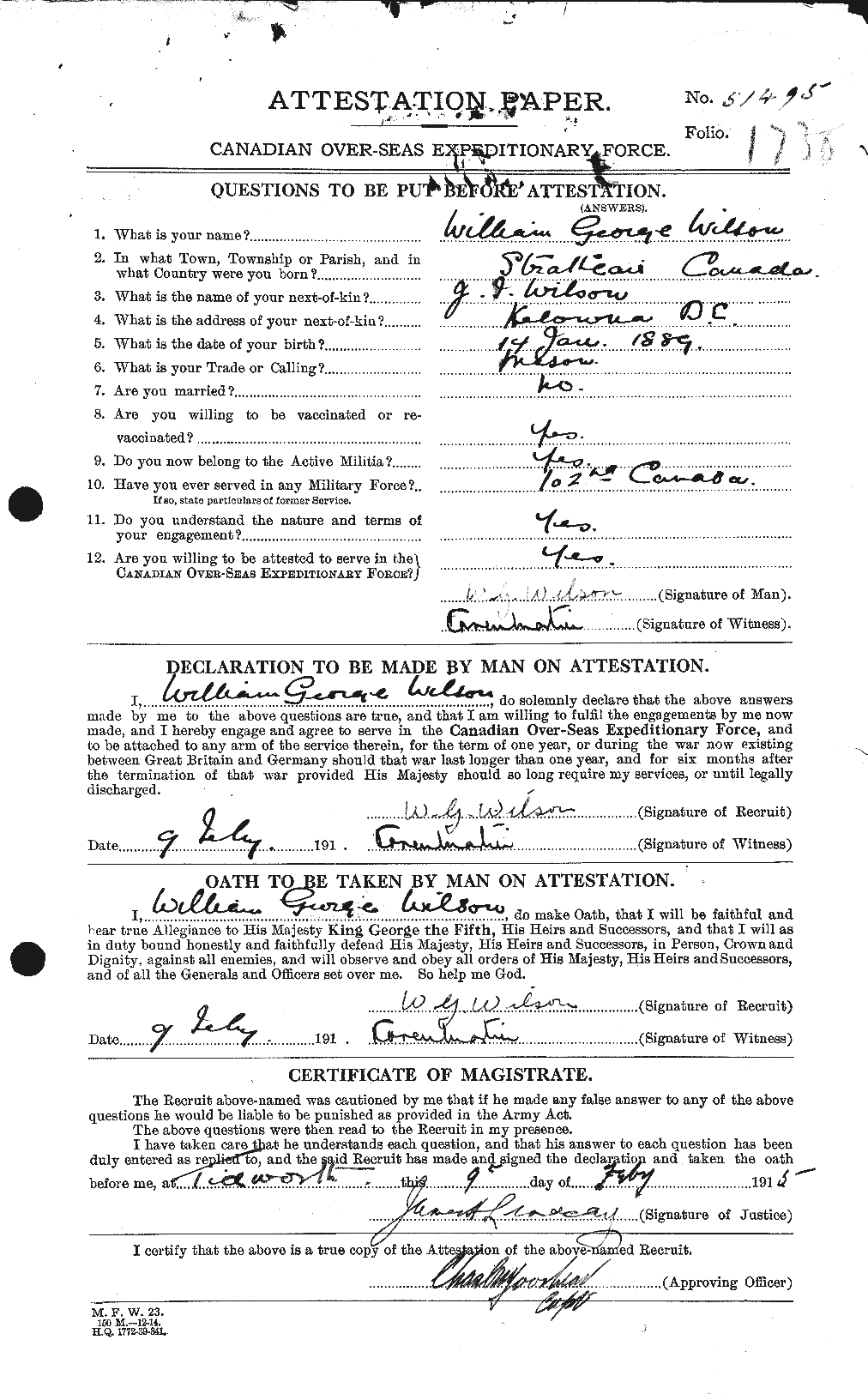 Personnel Records of the First World War - CEF 682003a