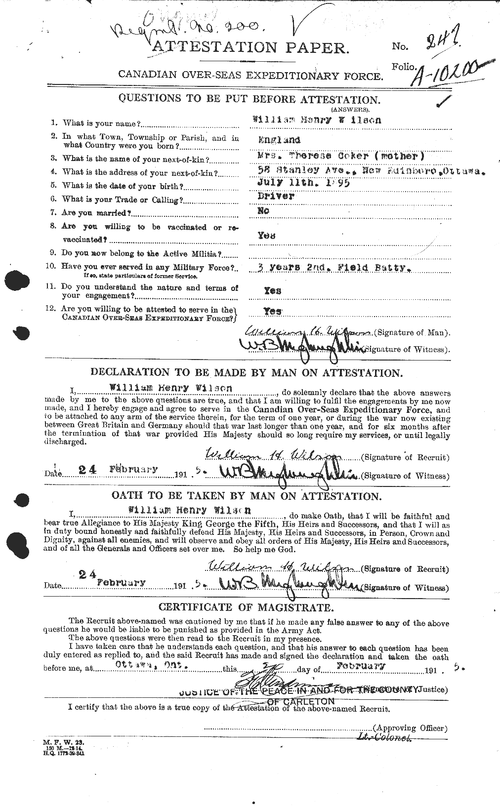 Personnel Records of the First World War - CEF 682024a