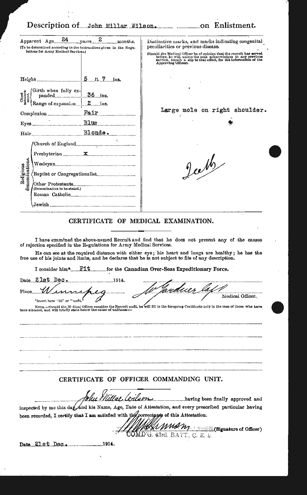 Dossiers du Personnel de la Première Guerre mondiale - CEC 683361b
