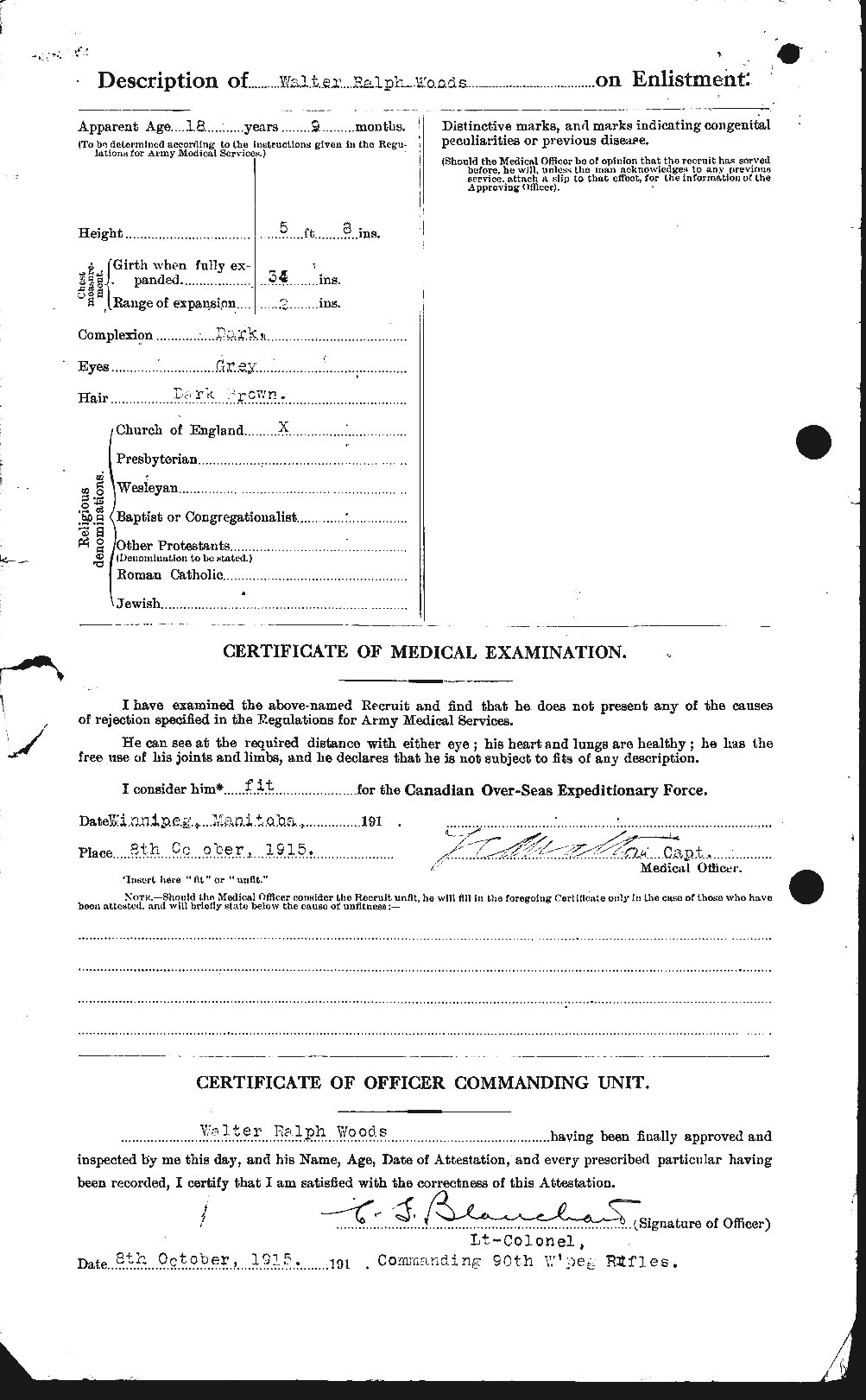 Dossiers du Personnel de la Première Guerre mondiale - CEC 683507b