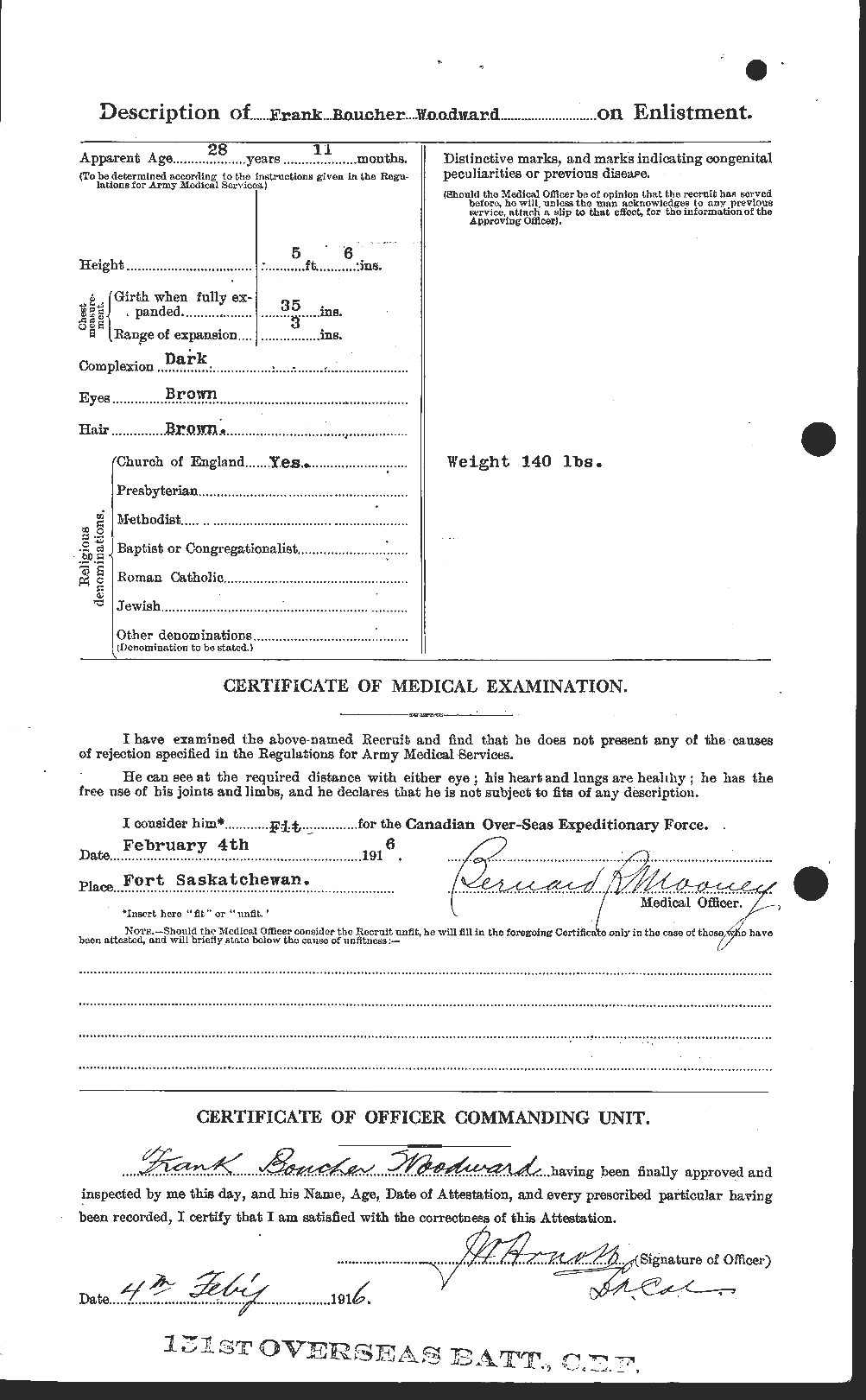 Dossiers du Personnel de la Première Guerre mondiale - CEC 683622b