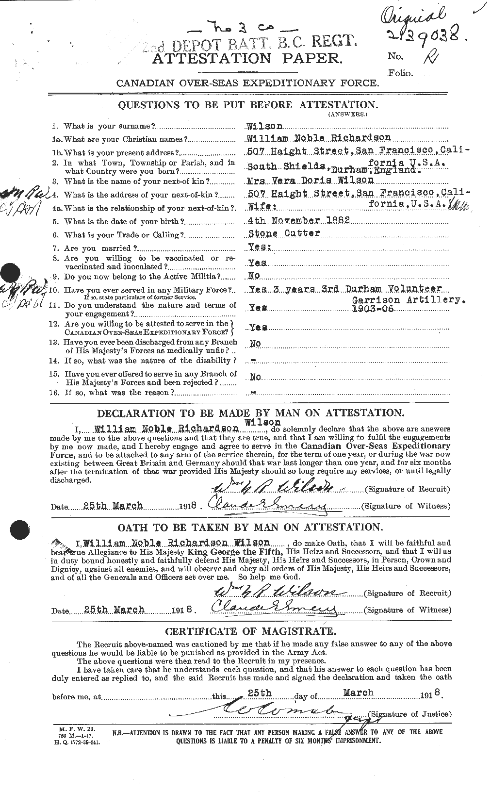 Personnel Records of the First World War - CEF 684082a