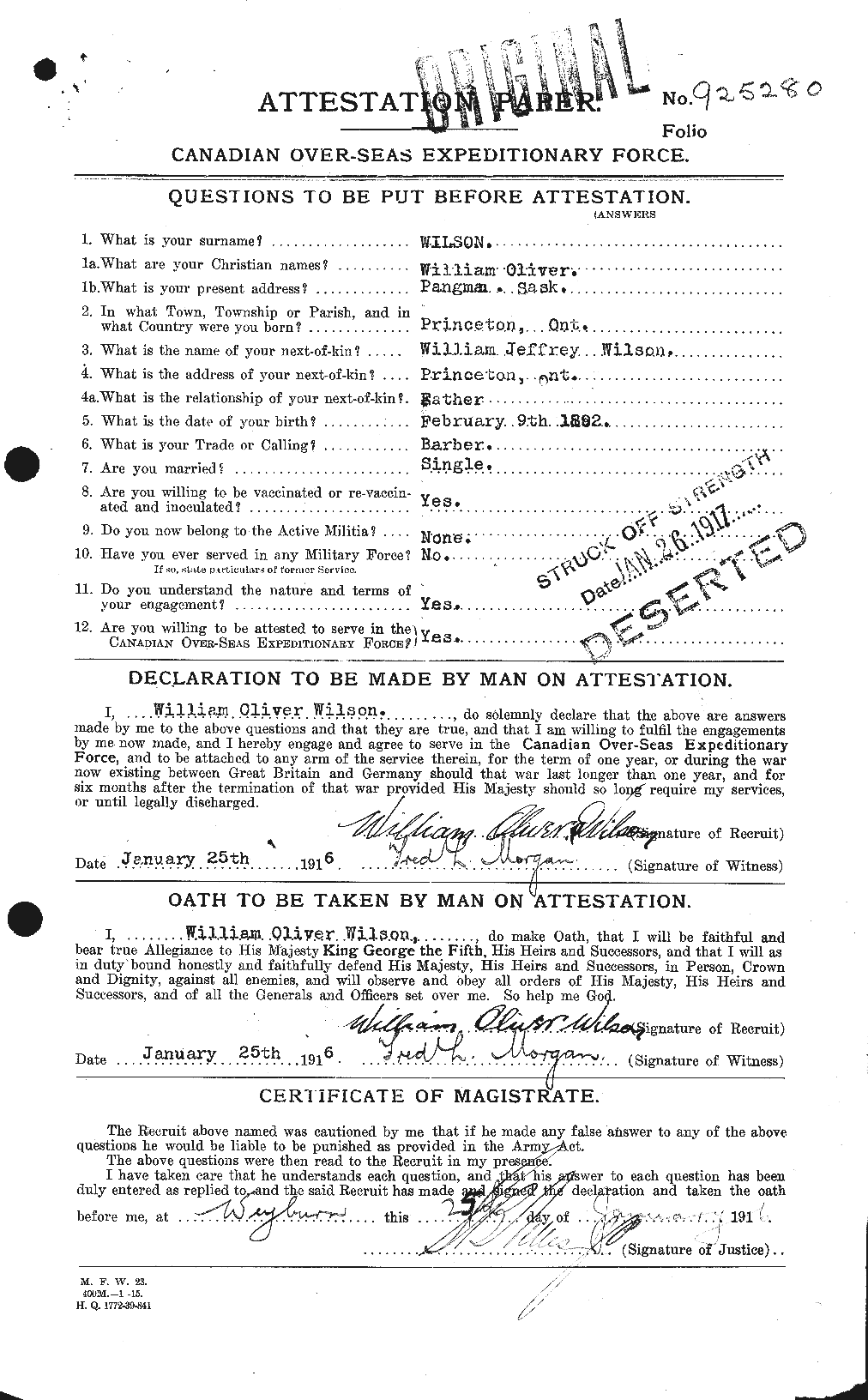 Personnel Records of the First World War - CEF 684084a
