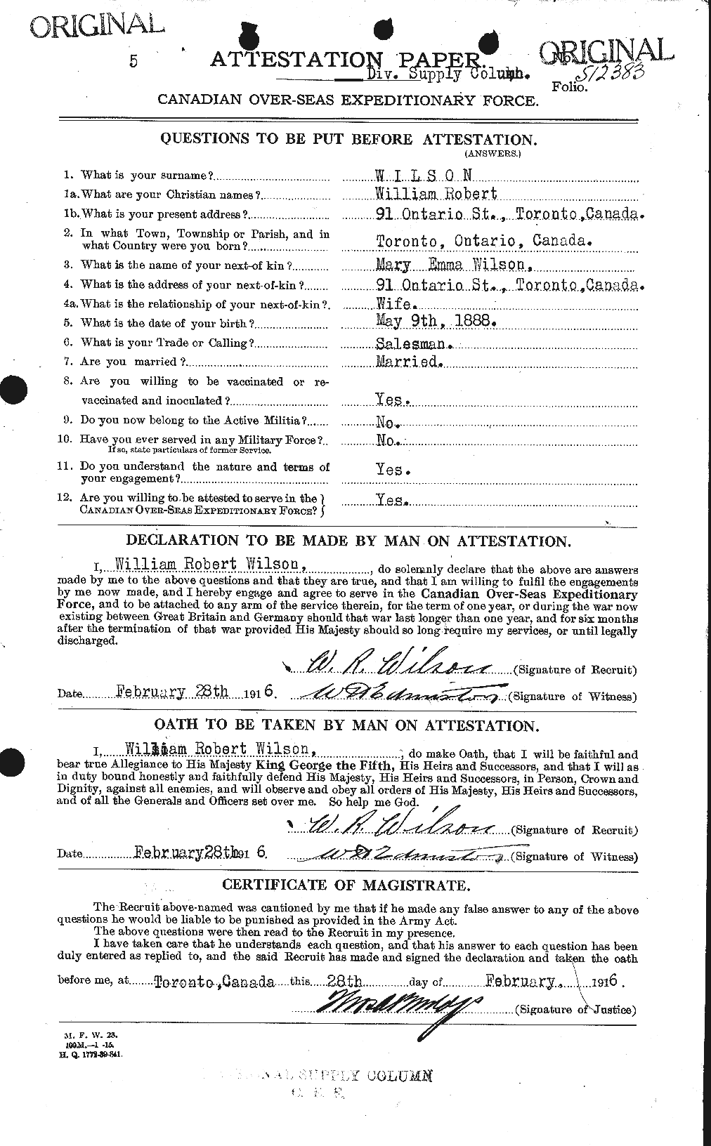 Personnel Records of the First World War - CEF 684092a