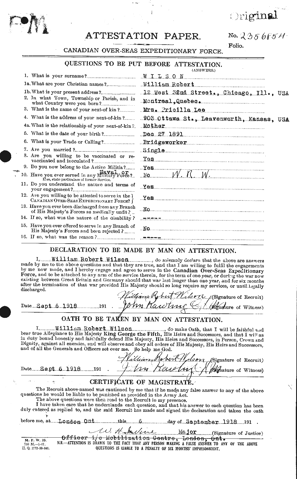 Personnel Records of the First World War - CEF 684094a