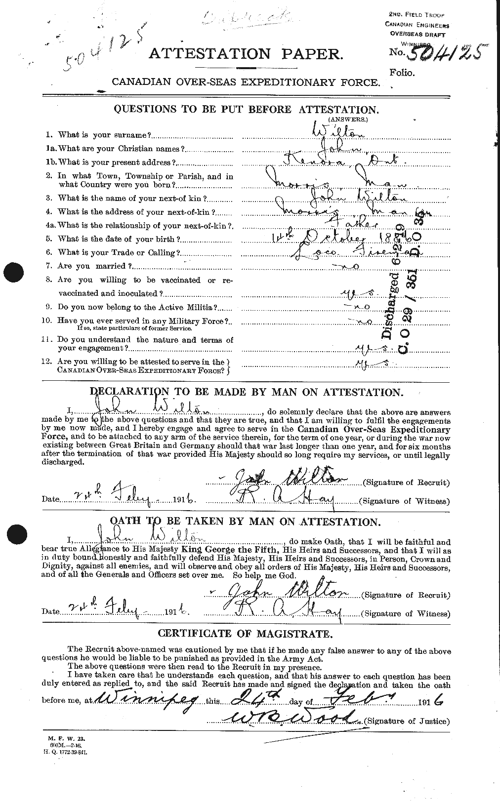 Personnel Records of the First World War - CEF 684165a