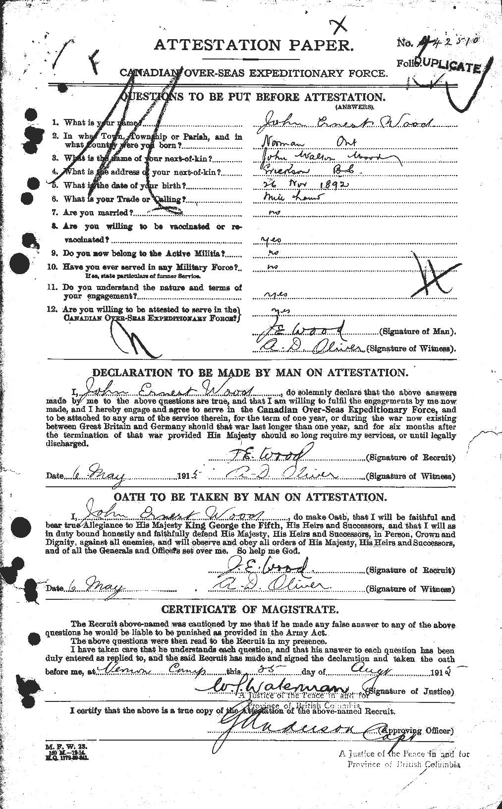 Personnel Records of the First World War - CEF 684572a