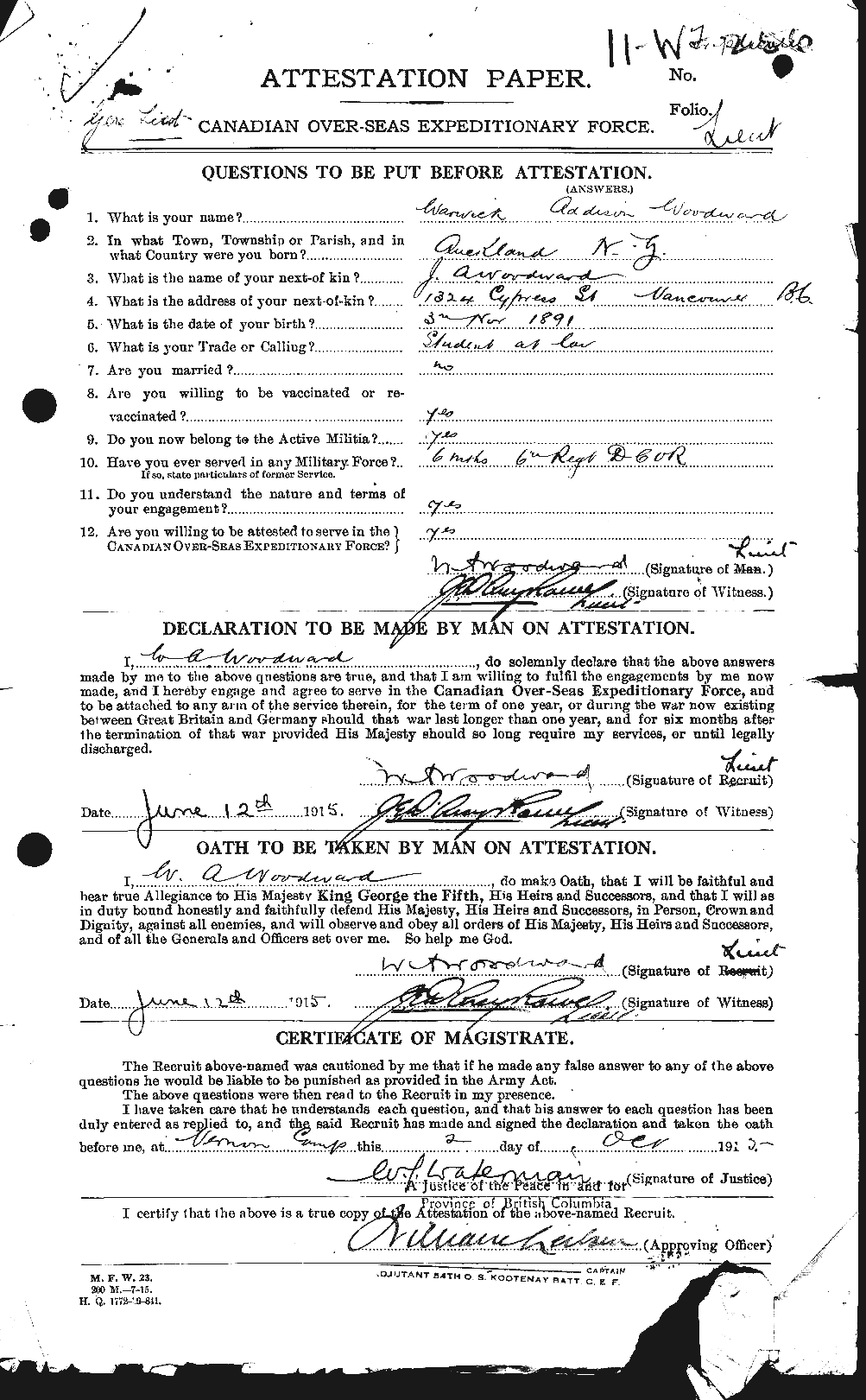 Personnel Records of the First World War - CEF 684878a