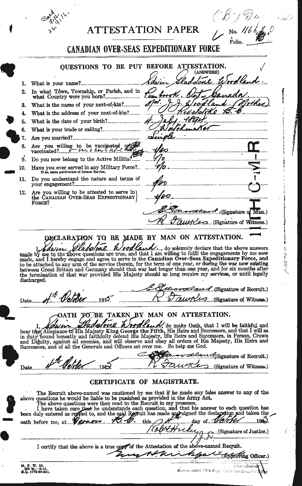 Personnel Records of the First World War - CEF 685458a