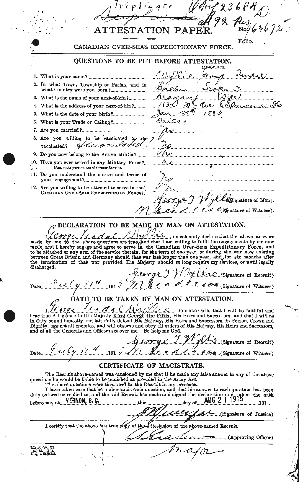 Personnel Records of the First World War - CEF 686811a