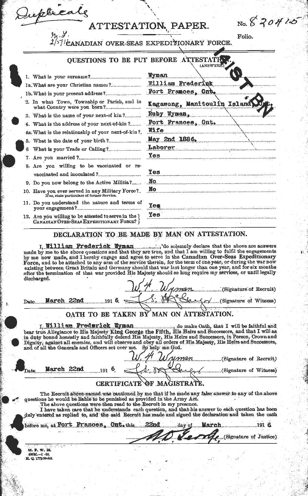 Personnel Records of the First World War - CEF 686862a