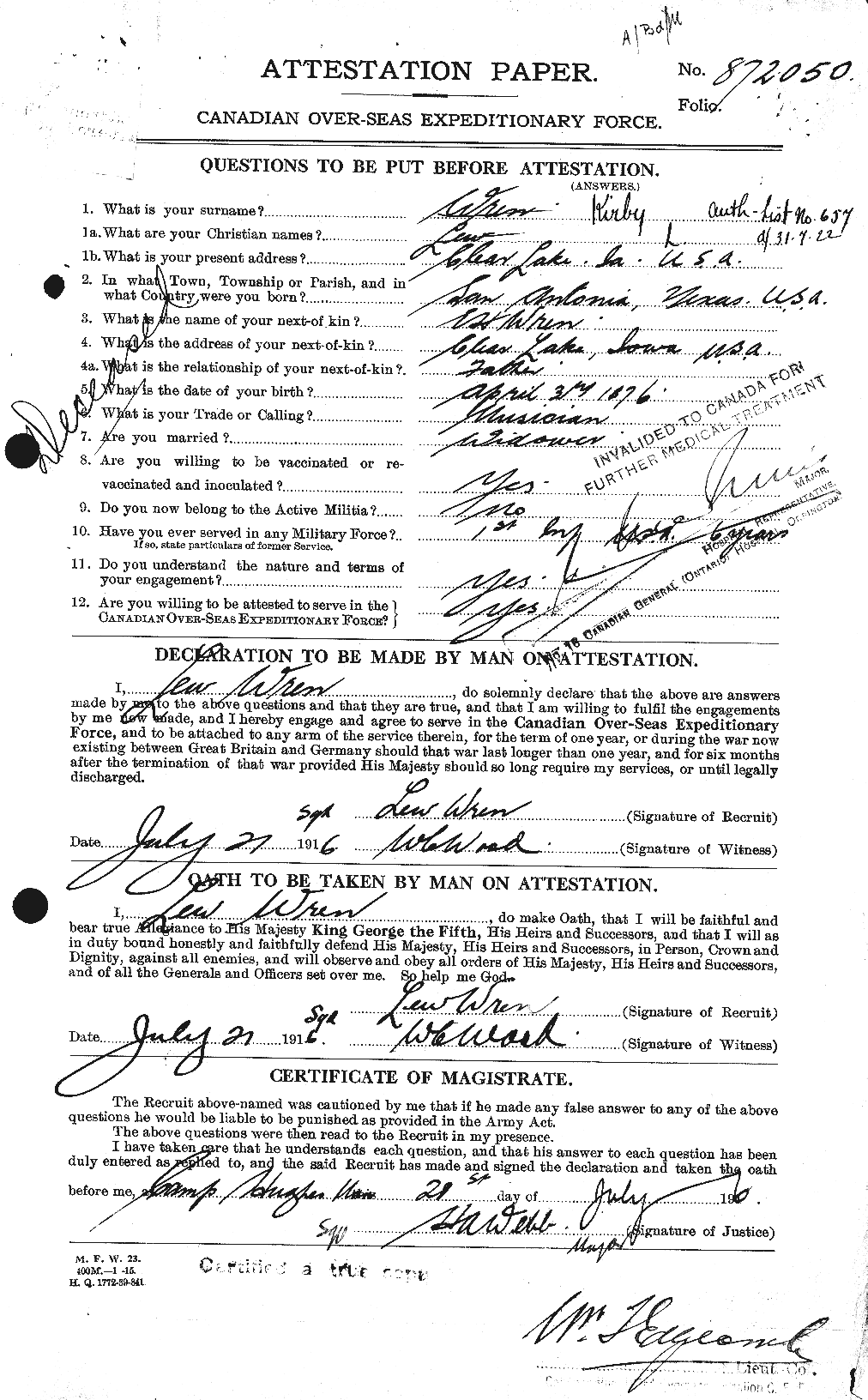 Personnel Records of the First World War - CEF 687587a