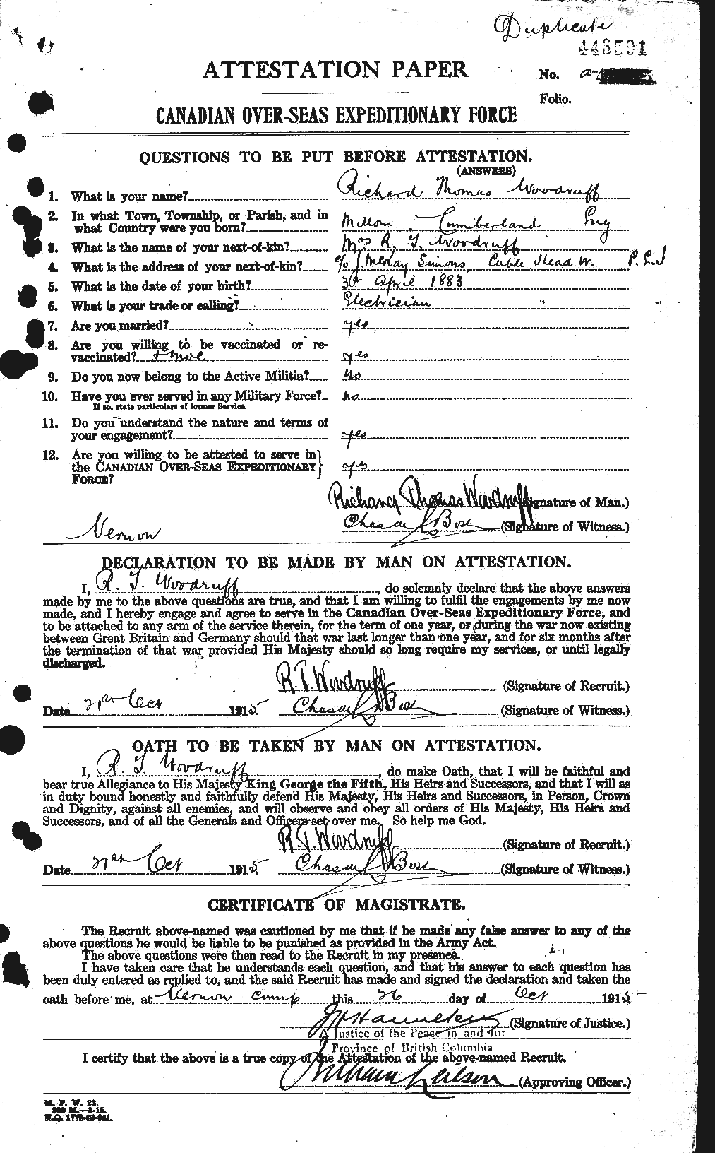 Personnel Records of the First World War - CEF 687652a