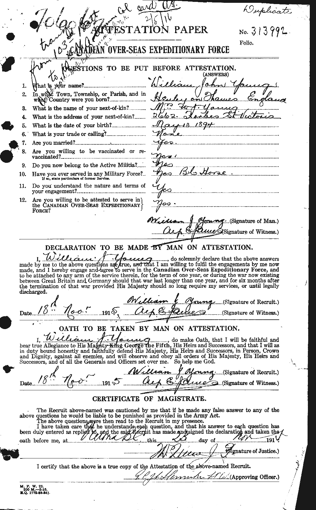 Personnel Records of the First World War - CEF 688066a