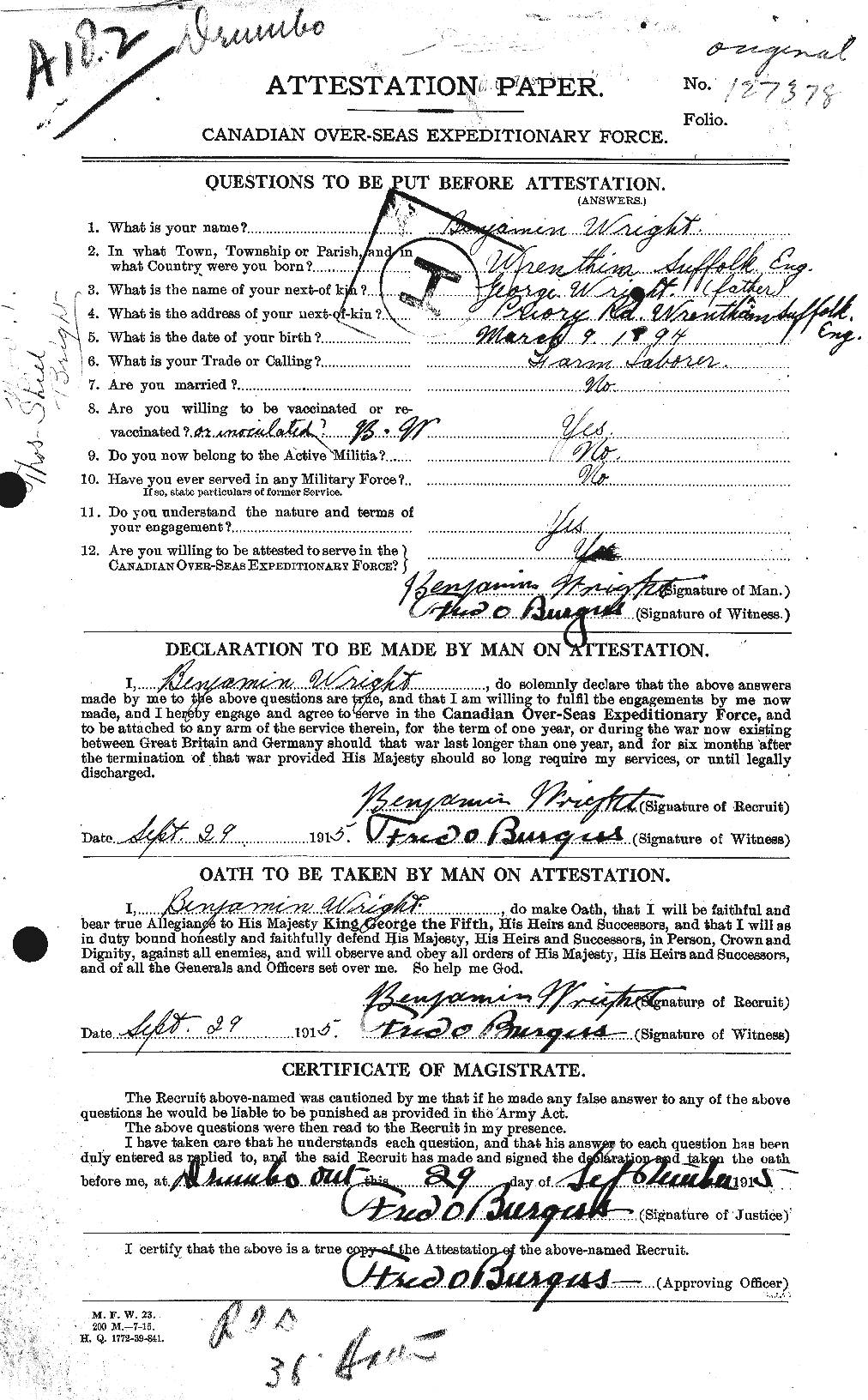 Personnel Records of the First World War - CEF 688198a