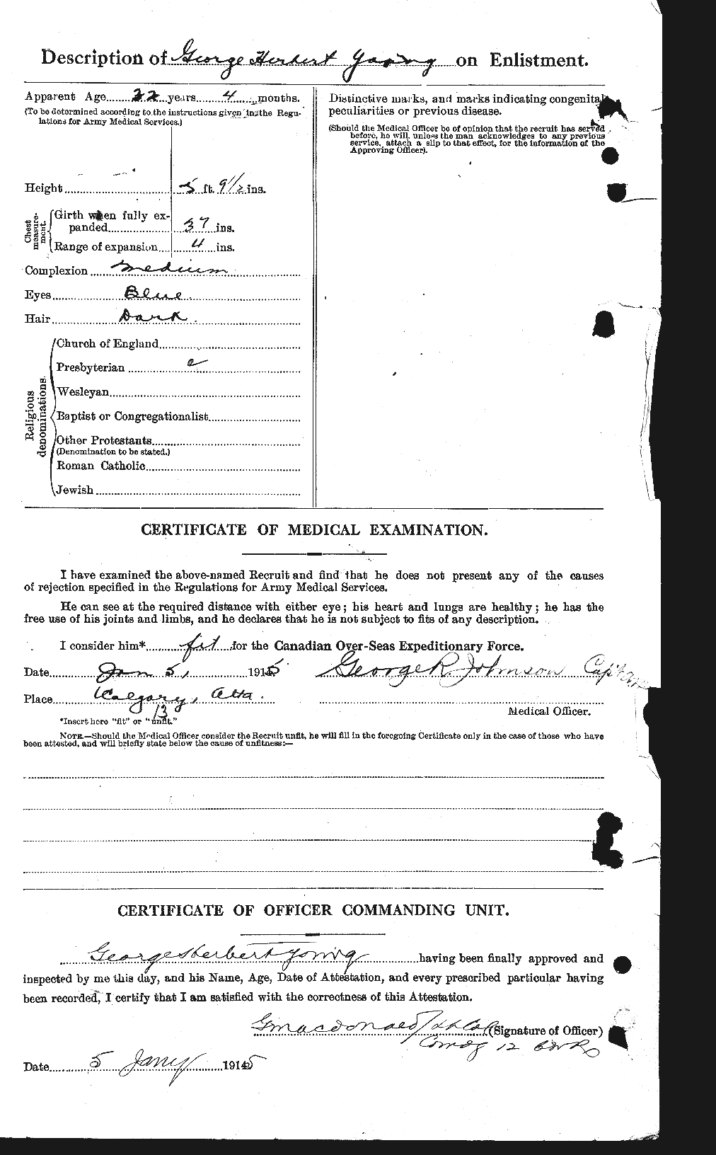 Dossiers du Personnel de la Première Guerre mondiale - CEC 688444b