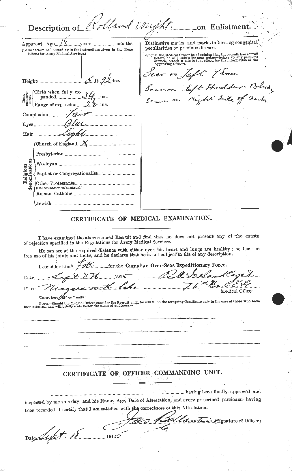 Dossiers du Personnel de la Première Guerre mondiale - CEC 688525b
