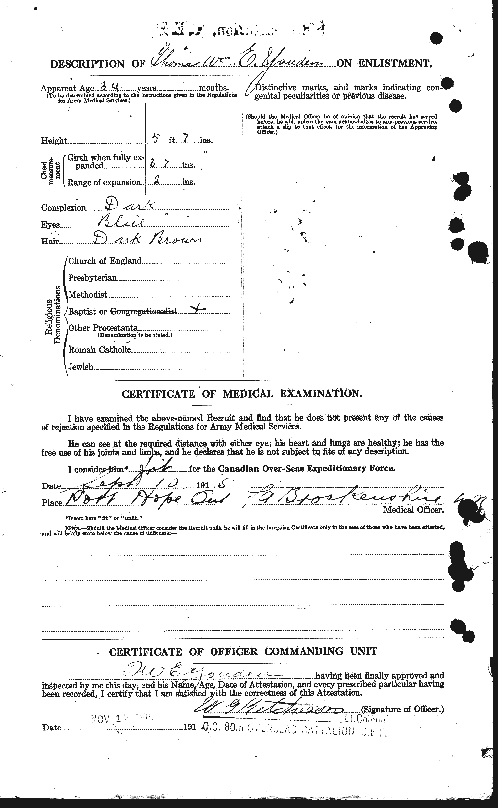 Personnel Records of the First World War - CEF 689087b