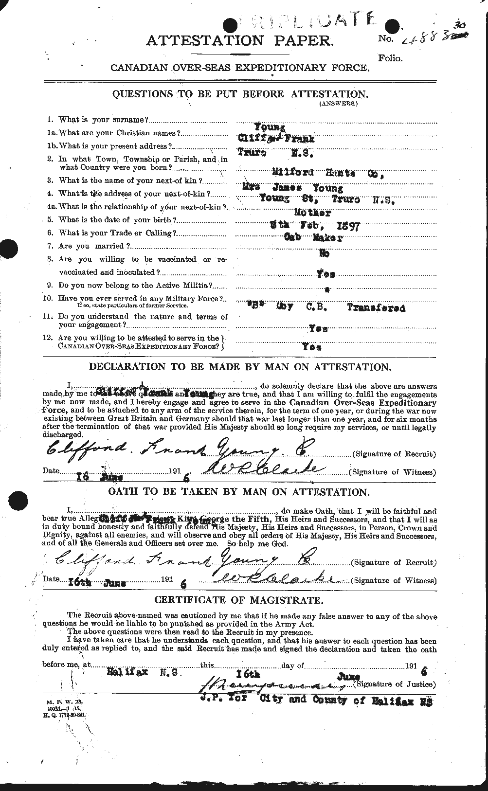 Personnel Records of the First World War - CEF 690168a