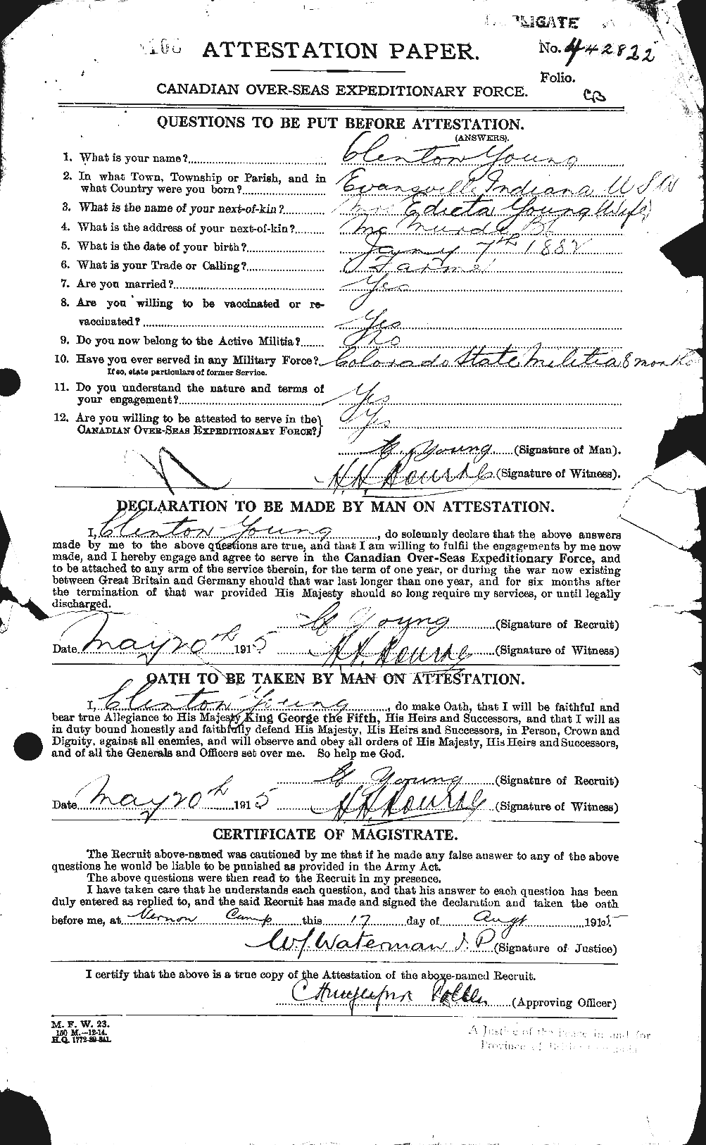 Personnel Records of the First World War - CEF 690169a