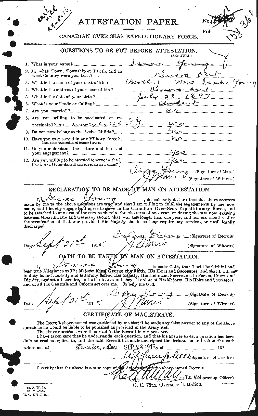 Personnel Records of the First World War - CEF 690582a