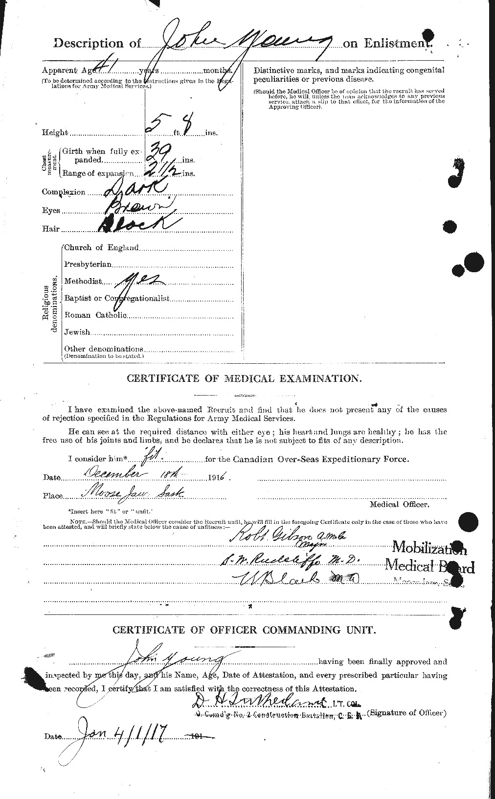 Dossiers du Personnel de la Première Guerre mondiale - CEC 690721b