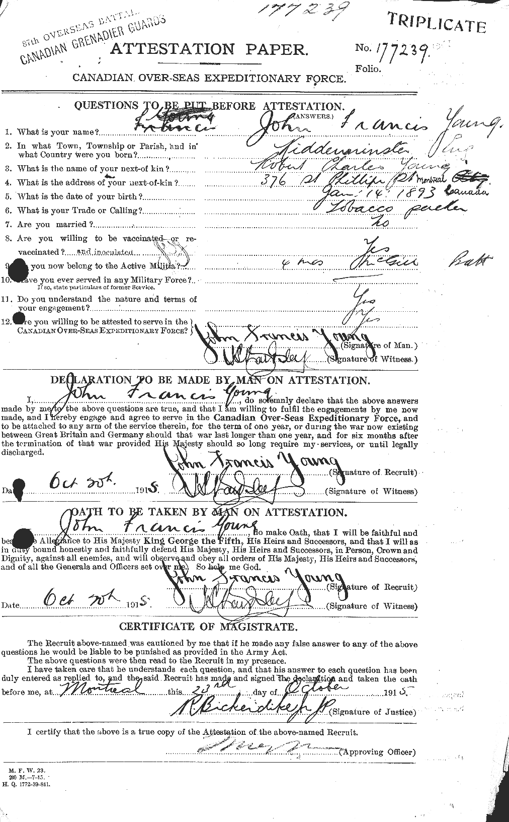 Personnel Records of the First World War - CEF 690754a