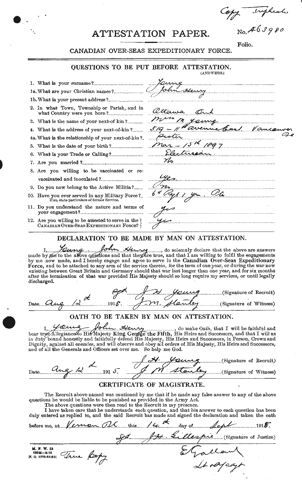 Personnel Records of the First World War - CEF 690769a