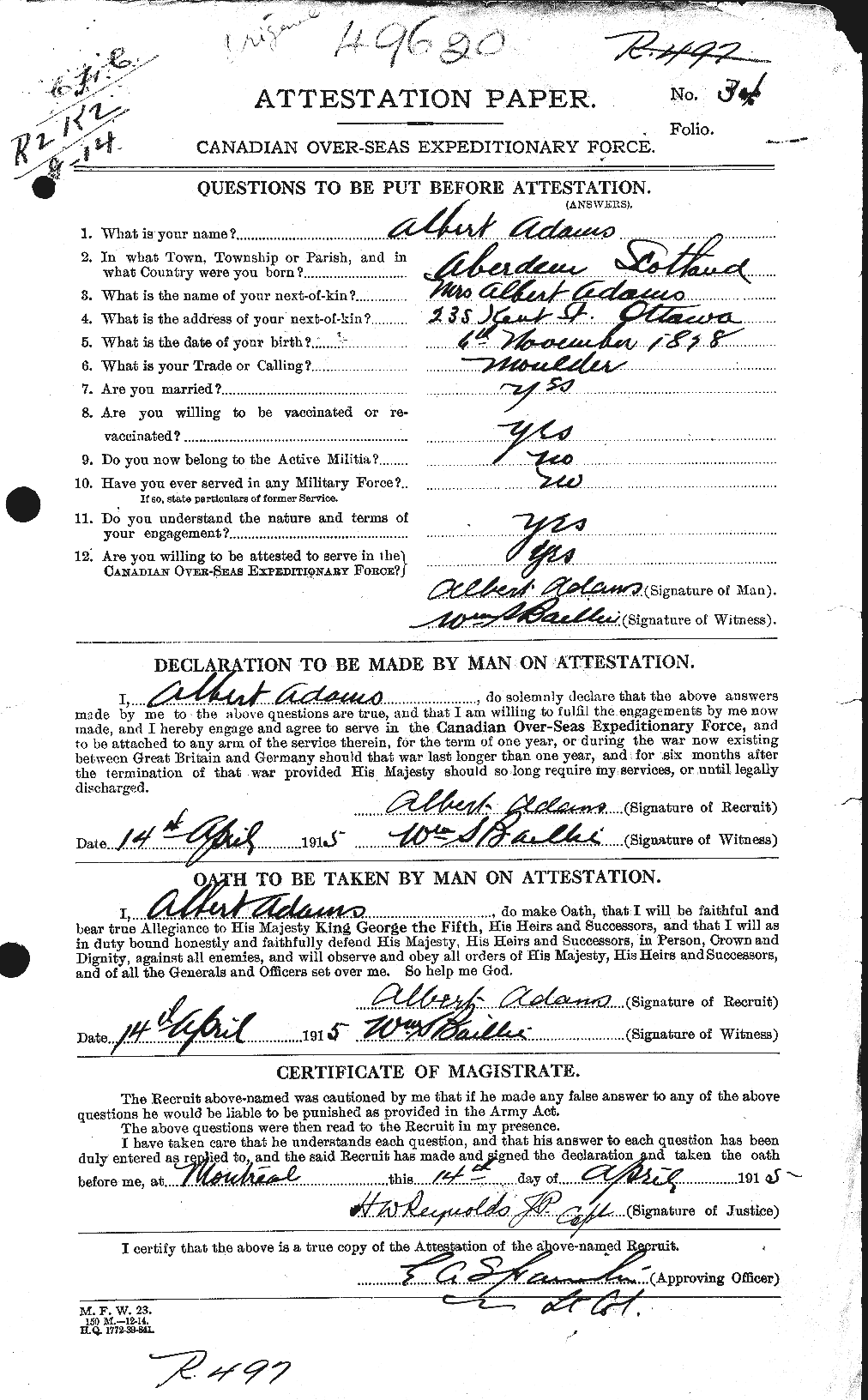 Personnel Records of the First World War - CEF 690898a