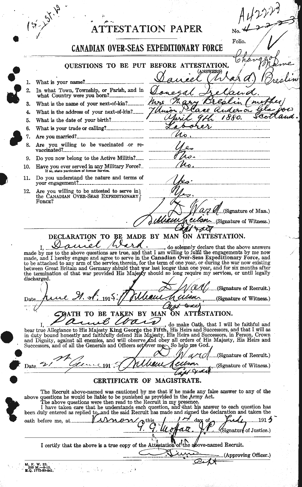 Personnel Records of the First World War - CEF 690920a