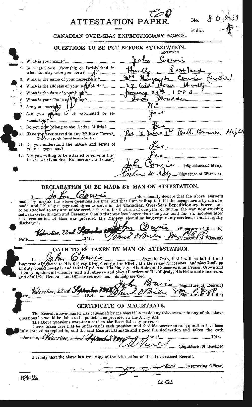 Personnel Records of the First World War - CEF 690958a