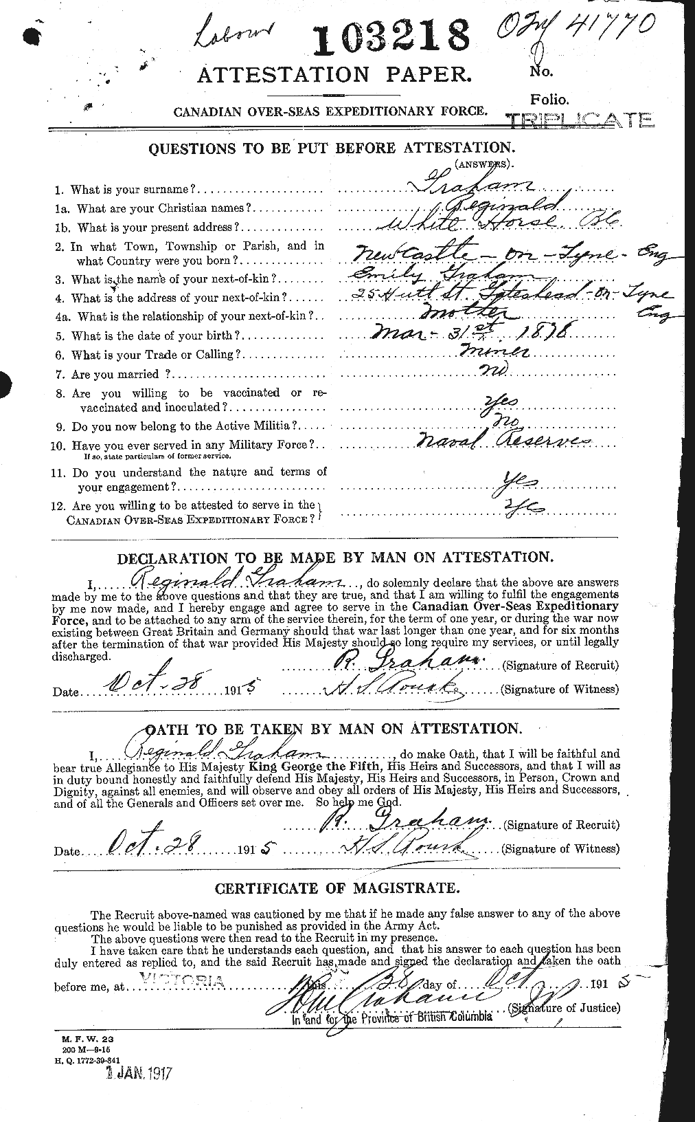 Personnel Records of the First World War - CEF 691145a