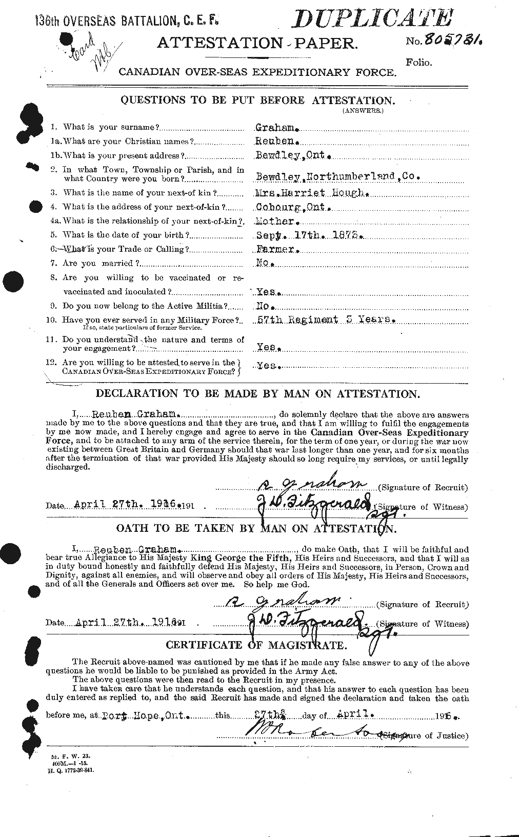 Personnel Records of the First World War - CEF 691149a